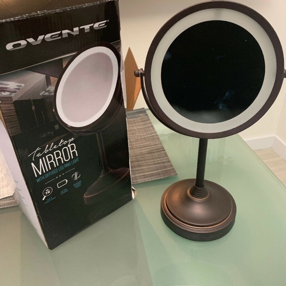 `Ovente Makeup Mirror 7 Inch Dual Sided Tabletop 1